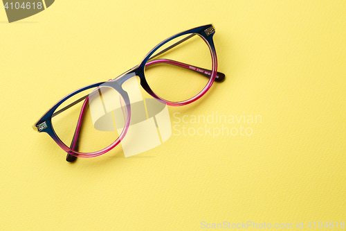 Image of Blue-pink glasses with clear lenses