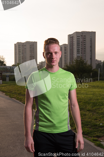 Image of portrait of a young man on jogging