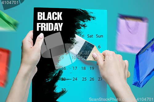 Image of Black Friday sale - holiday shopping concept