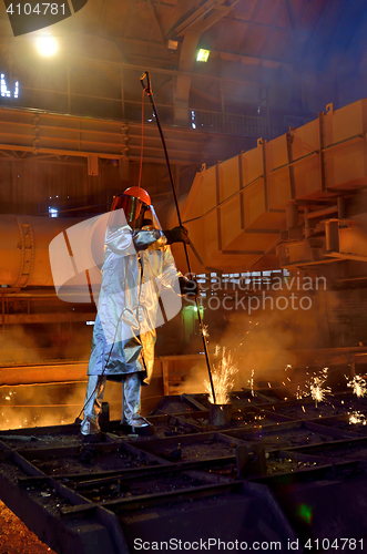 Image of Steel worker in steel plant