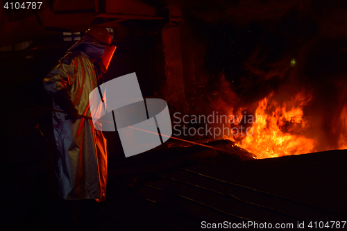 Image of Steel worker in steel plant