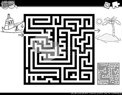 Image of maze or labyrinth coloring page