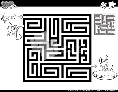 Image of maze or labyrinth coloring page