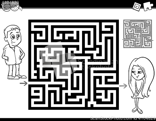 Image of maze or labyrinth coloring page