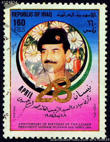 Image of Saddam Hussein former president of Iraq