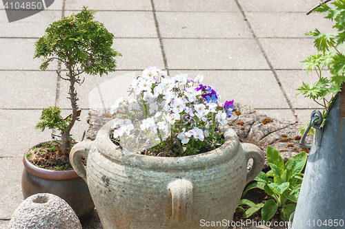 Image of Garden ornament with flower pots