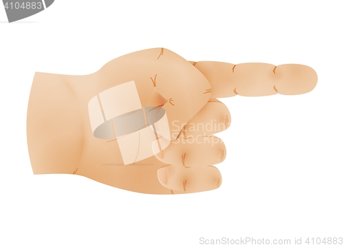 Image of human hand with one pointing finger