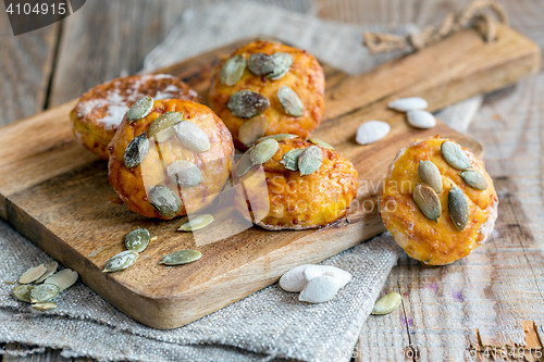 Image of Homemade pumpkin scones with thyme.