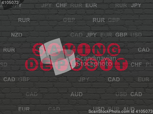 Image of Currency concept: Saving Deposit on wall background