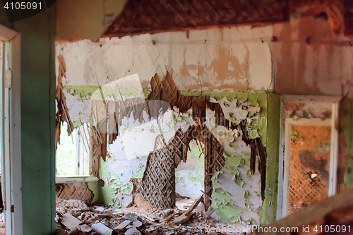 Image of inside  house after  collapse