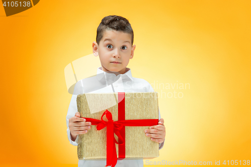 Image of The boy with gift box