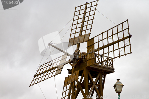 Image of hole windmills lanzarote africa spain    the sky 