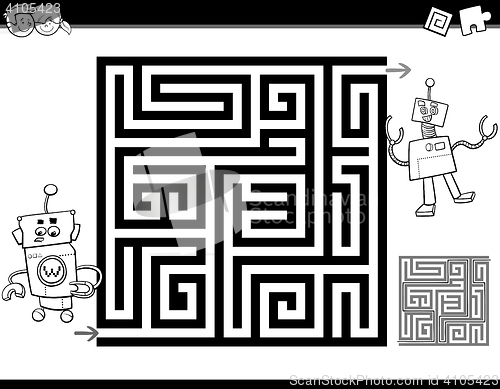 Image of maze or labyrinth coloring page