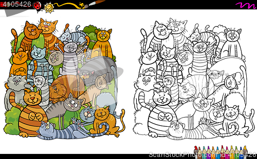 Image of cat characters coloring book