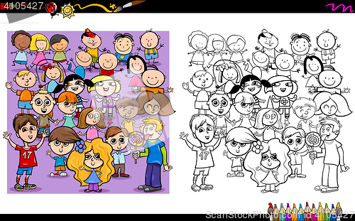 Image of kid characters coloring book