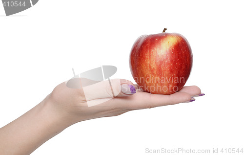 Image of apple in  hand