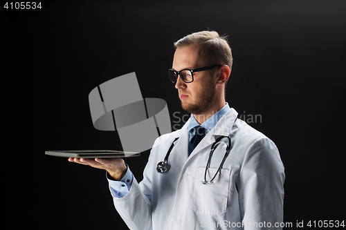 Image of doctor with tablet pc and stethoscope