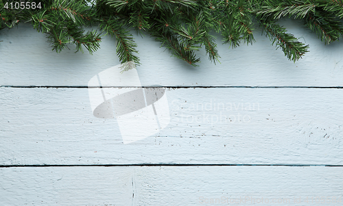 Image of Christmas wood texture with fir tree in top square