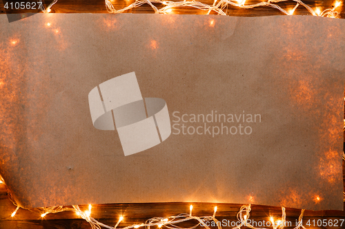 Image of Christmas garland on blank paper