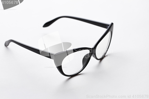 Image of Black-rim glasses with transparent lenses