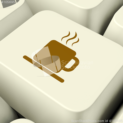 Image of Coffee Mug Icon Computer Key For Taking A Break