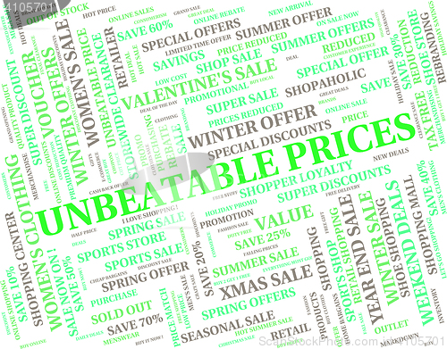Image of Unbeatable Prices Represents Excellent Sensational And Wonderful