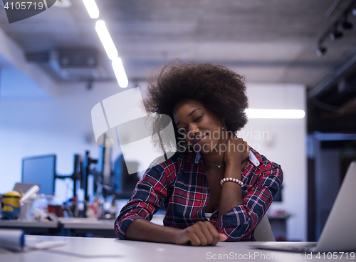 Image of portrait of a young successful African-American woman in modern 