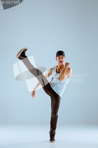 Image of The man dancing hip hop choreography