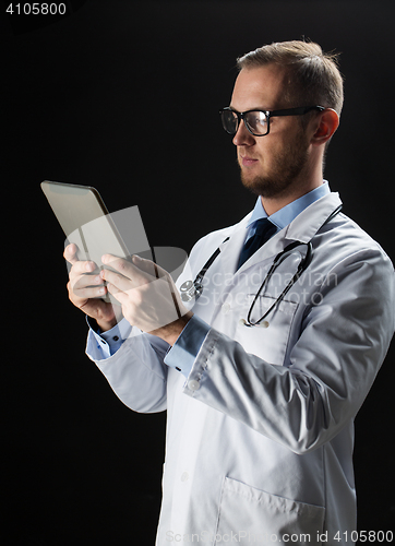 Image of doctor with tablet pc and stethoscope