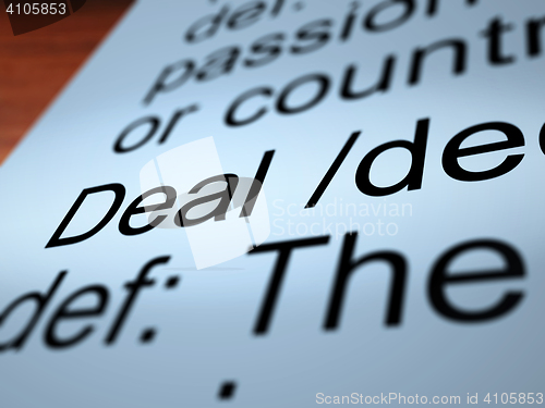 Image of Deal Definition Closeup Showing Agreement