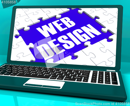 Image of Web Design On Laptop Showing Creativity