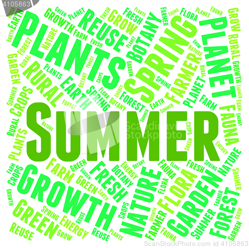 Image of Summer Word Indicates Warm Summertime And Text