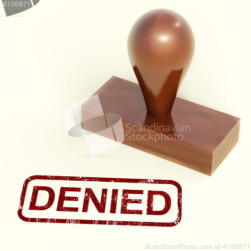 Image of Denied Stamp Showing Rejection Or Refusing