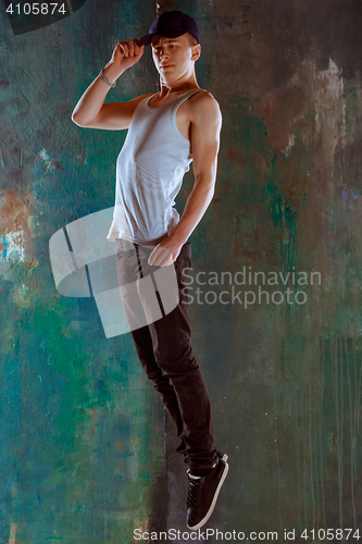 Image of The man dancing hip hop choreography