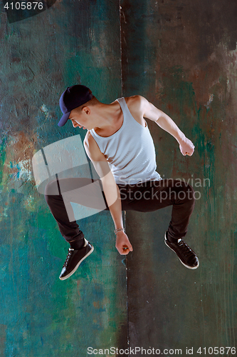 Image of The man dancing hip hop choreography