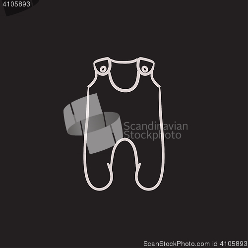 Image of Baby romper sketch icon.