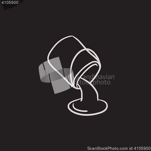 Image of Paint pouring from bucket sketch icon.