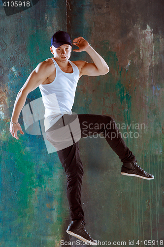 Image of The man dancing hip hop choreography