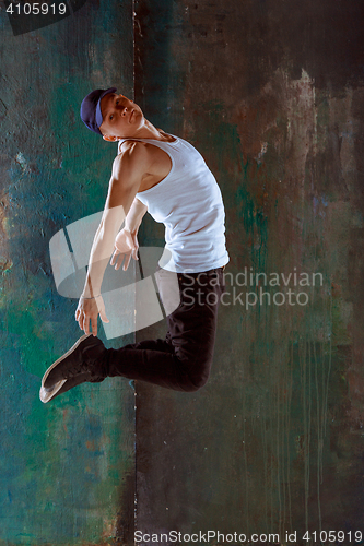 Image of The man dancing hip hop choreography