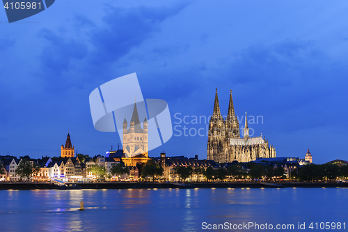 Image of Cityscape of Cologne at night