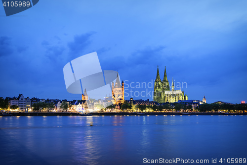Image of Cityscape of Cologne at night