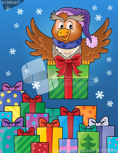 Image of Owl with gift theme image 8