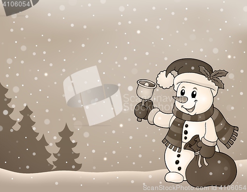 Image of Stylized image with Christmas snowman