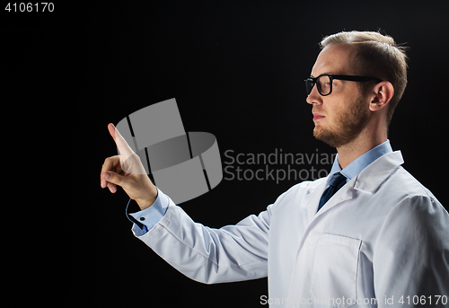 Image of close up of male doctor in white coat