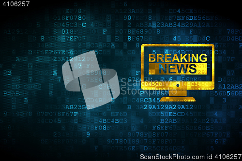 Image of News concept: Breaking News On Screen on digital background