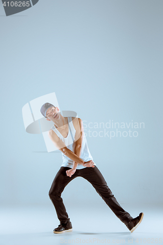 Image of The man dancing hip hop choreography