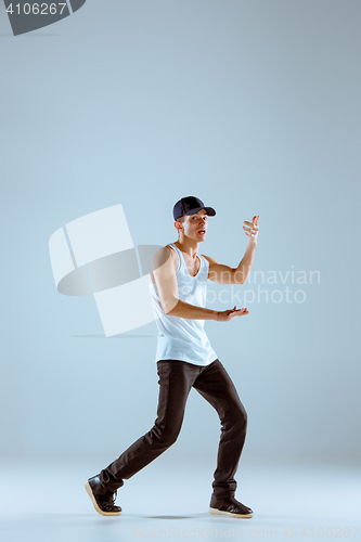 Image of The man dancing hip hop choreography