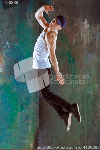 Image of The man dancing hip hop choreography