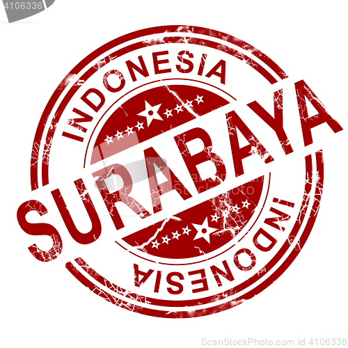 Image of Red 	Surabaya stamp 