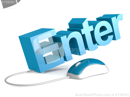 Image of Enter word with blue mouse